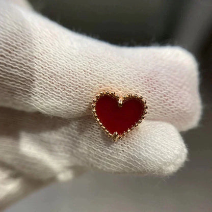 [⭐Corinne]HEART CARNELIAN STUD EARRINGS