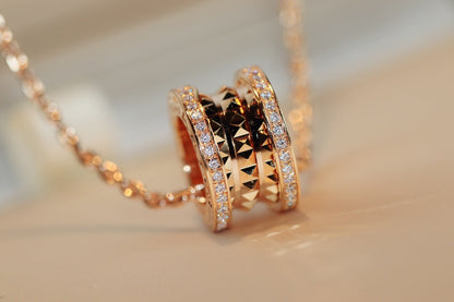 [⭐Corinne]ZERO 1 ROCK PEDANT PINK GOLD NECKLACE