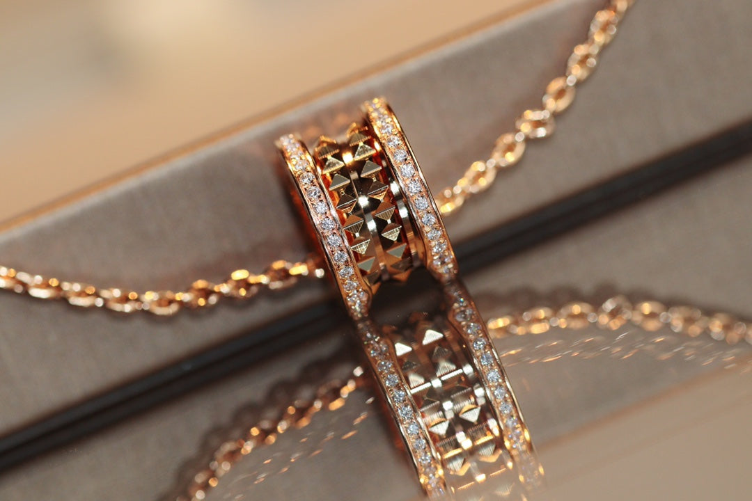 [⭐Corinne]ZERO 1 ROCK PEDANT PINK GOLD NECKLACE