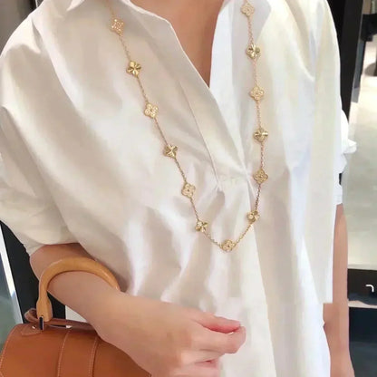 [⭐Corinne]CLOVER 20 MOTIFS LASER DIAMOND NECKLACE