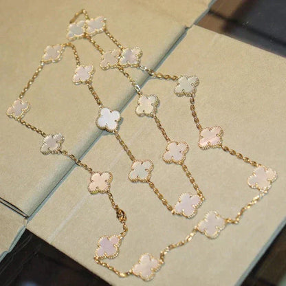 [⭐Corinne]CLOVER 20 MOTIFS WHITE MOP NECKLACE