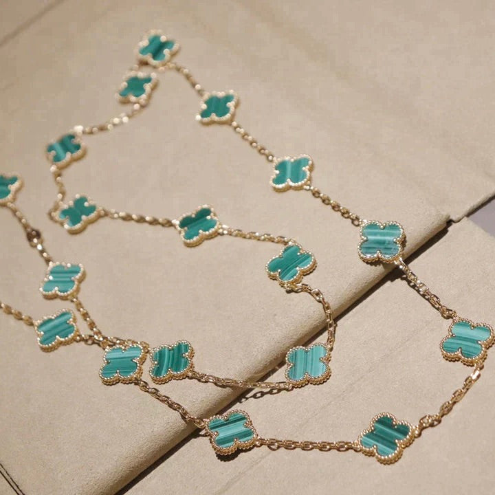 [⭐Corinne]CLOVER 20 MOTIFS MALACHITE GOLD
