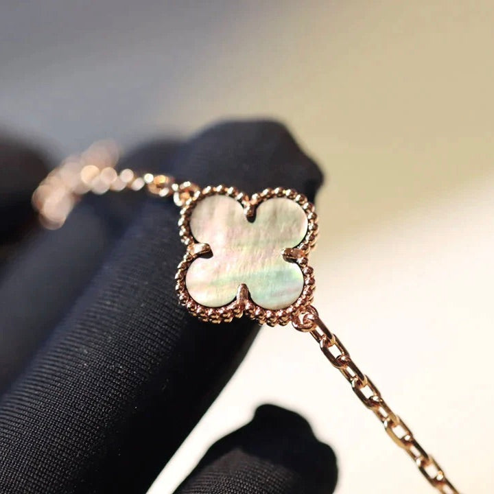 [⭐Corinne]CLOVER 20 MOTIFS DARK MOP DIAMOND  NECKLACE