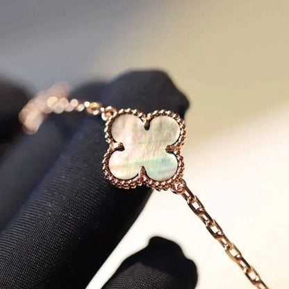 [⭐Corinne]CLOVER 20 MOTIFS DARK MOP DIAMOND  NECKLACE