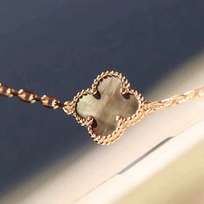 [⭐Corinne]CLOVER 20 MOTIFS DARK MOP DIAMOND  NECKLACE