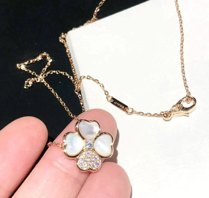[⭐Corinne]CLOVER MOP DIAMOND ROSE GOLD NECKLACE