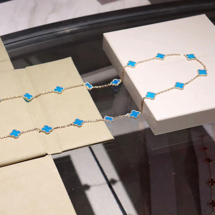 [⭐Corinne]CLOVER 20 MOTIFS TURQUOISE GOLD