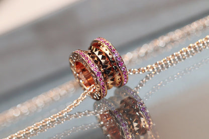 [⭐Corinne]ZERO 1 ROCK PINK GOLD PINK DIAMOND NECKLACE