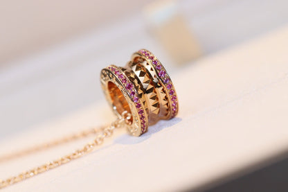 [⭐Corinne]ZERO 1 ROCK PINK GOLD PINK DIAMOND NECKLACE