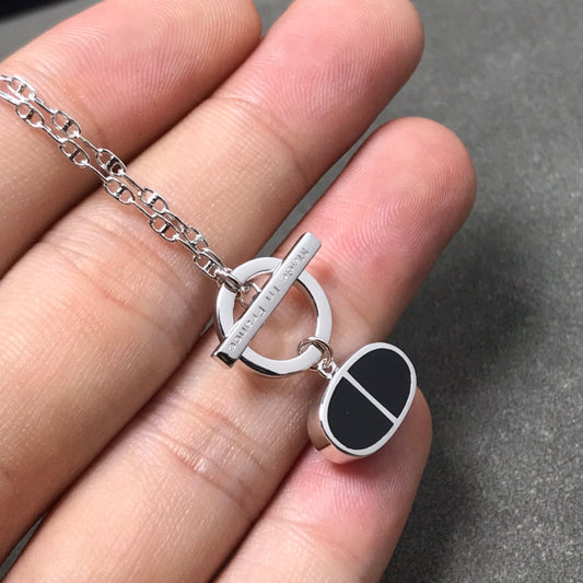 [⭐Corinne]CHAINE VERSO BLACK CERAMIC  NECKLACE