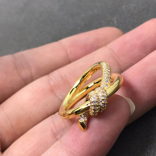 [Corinne]KNOT RING DOUBLE ROW DIAMOND