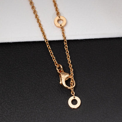 [⭐Corinne]ZERO 1 WHITE CERAMIC PINK GOLD DIAMOND NECKLACE