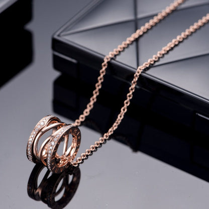 [⭐Corinne]ZERO 1 PINK GOLD DIAMOND OPEN NECKLACE