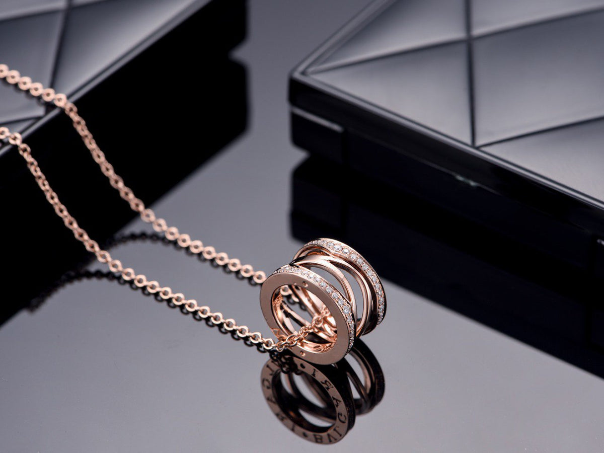 [⭐Corinne]ZERO 1 PINK GOLD DIAMOND OPEN NECKLACE