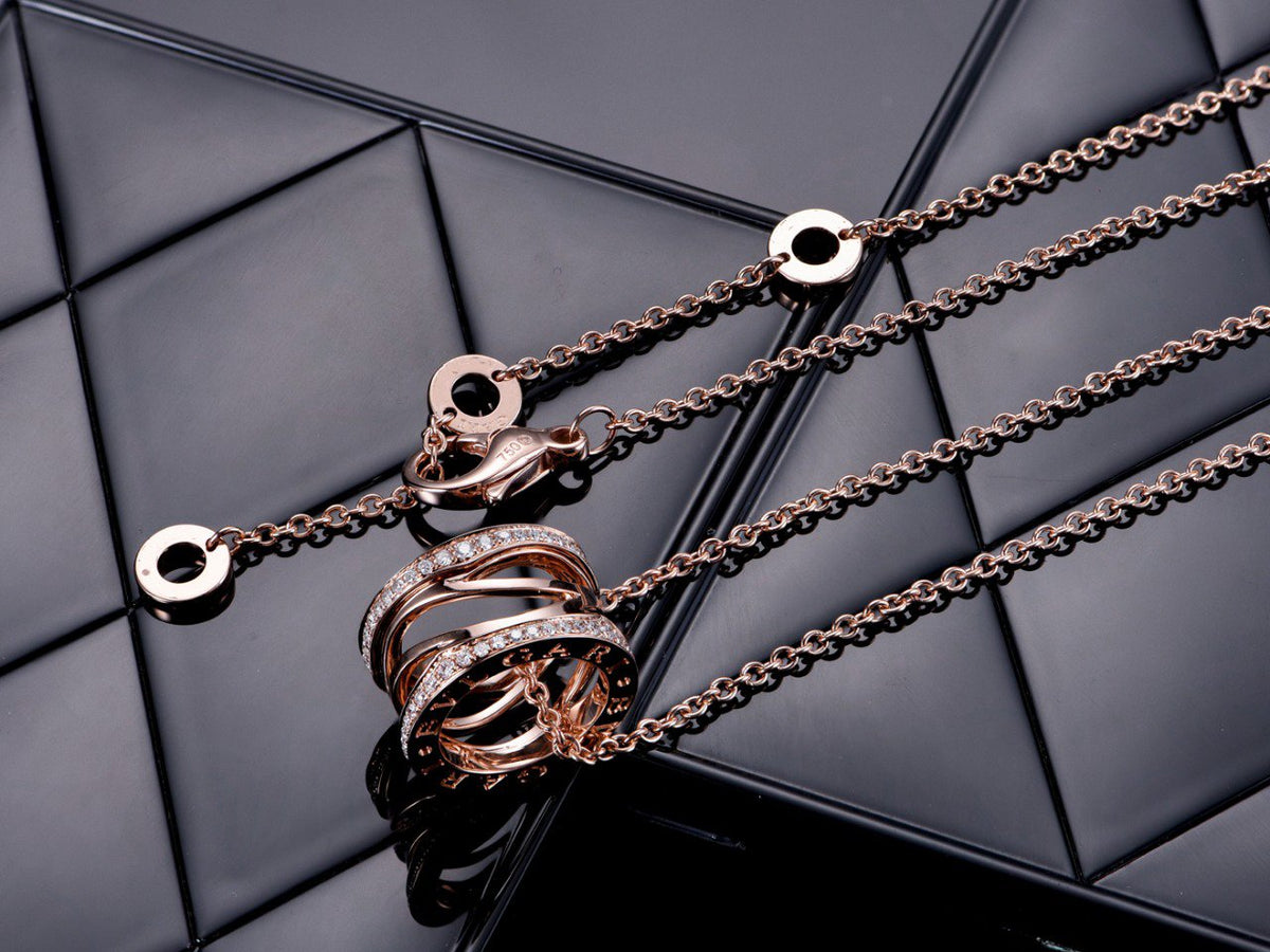 [⭐Corinne]ZERO 1 PINK GOLD DIAMOND OPEN NECKLACE