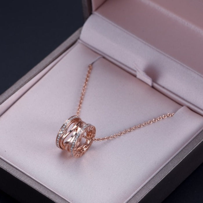[⭐Corinne]ZERO 1 PINK GOLD DIAMOND OPEN NECKLACE