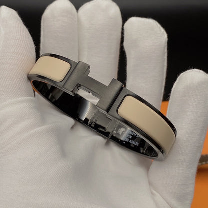 [⭐Corinne]H BRACELET 12MM BLACK BEIGE CERAMIC