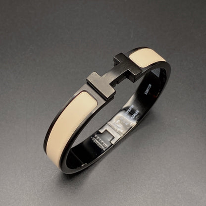 [⭐Corinne]H BRACELET 12MM BLACK BEIGE CERAMIC