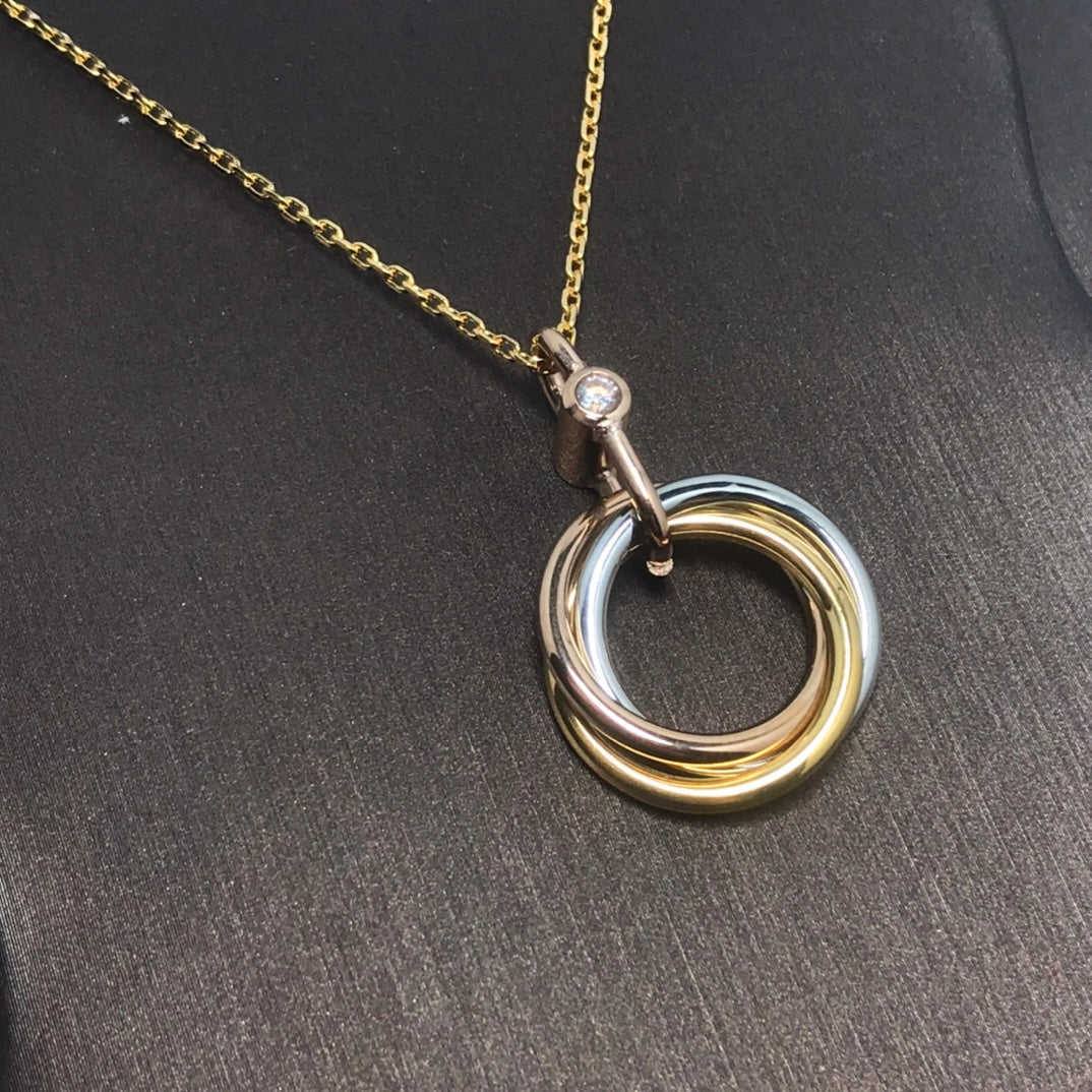 [⭐Corinne]TRINITY SILVER GOLD PINK GOLD NECKLACE