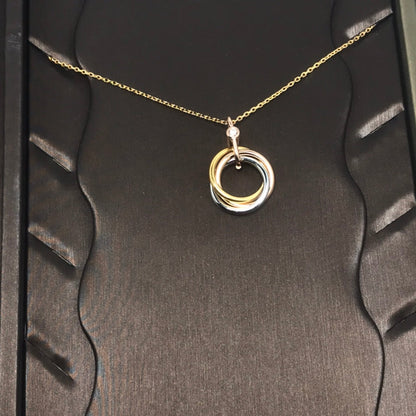 [⭐Corinne]TRINITY SILVER GOLD PINK GOLD NECKLACE