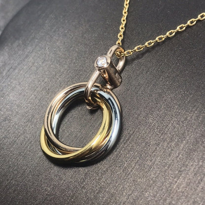 [⭐Corinne]TRINITY SILVER GOLD PINK GOLD NECKLACE