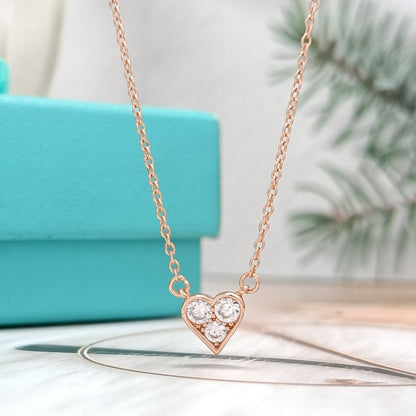 [Corinne]HEART 3 DIAMONDS PEDANT NECKLACE