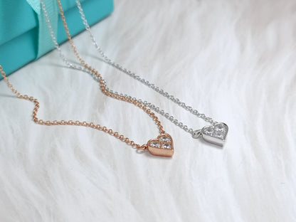 [Corinne]HEART 3 DIAMONDS PEDANT NECKLACE