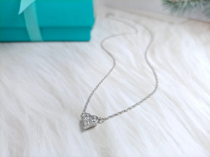 [Corinne]HEART 3 DIAMONDS PEDANT NECKLACE