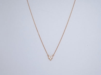 [Corinne]HEART 3 DIAMONDS PEDANT NECKLACE