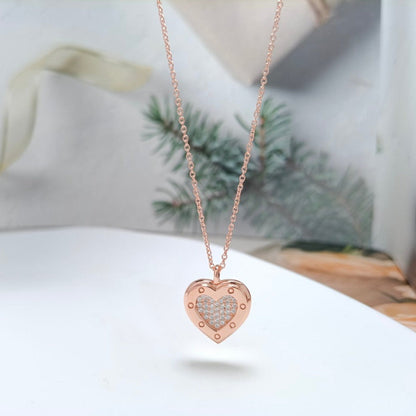 [Corinne]HEART DIAMONDS PEDANT NECKLACE