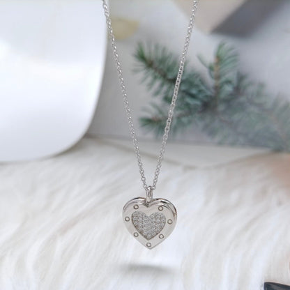 [Corinne]HEART DIAMONDS PEDANT NECKLACE