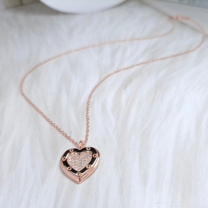 [Corinne]HEART DIAMONDS PEDANT NECKLACE