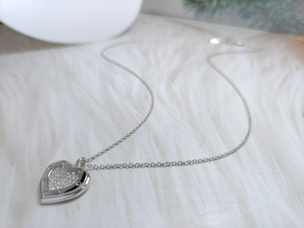 [Corinne]HEART DIAMONDS PEDANT NECKLACE