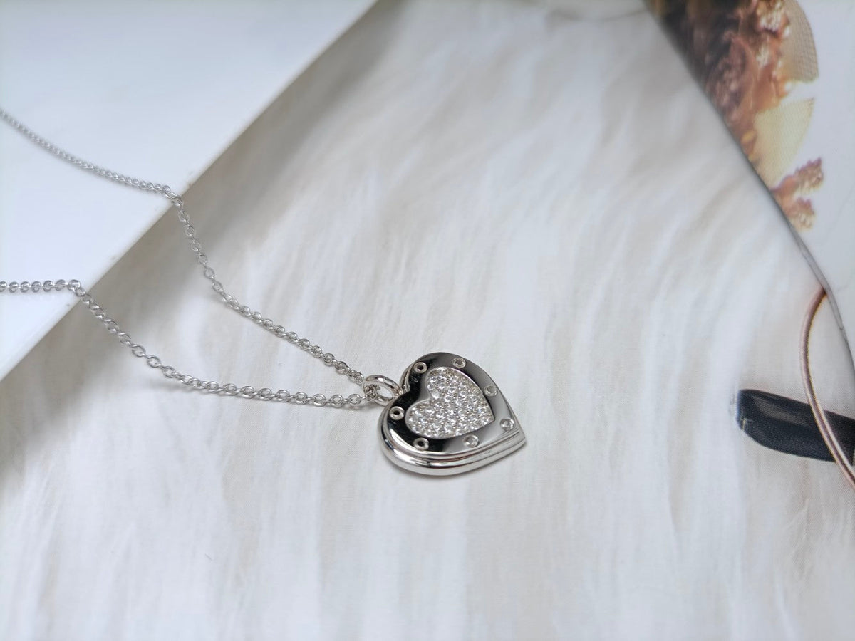 [Corinne]HEART DIAMONDS PEDANT NECKLACE