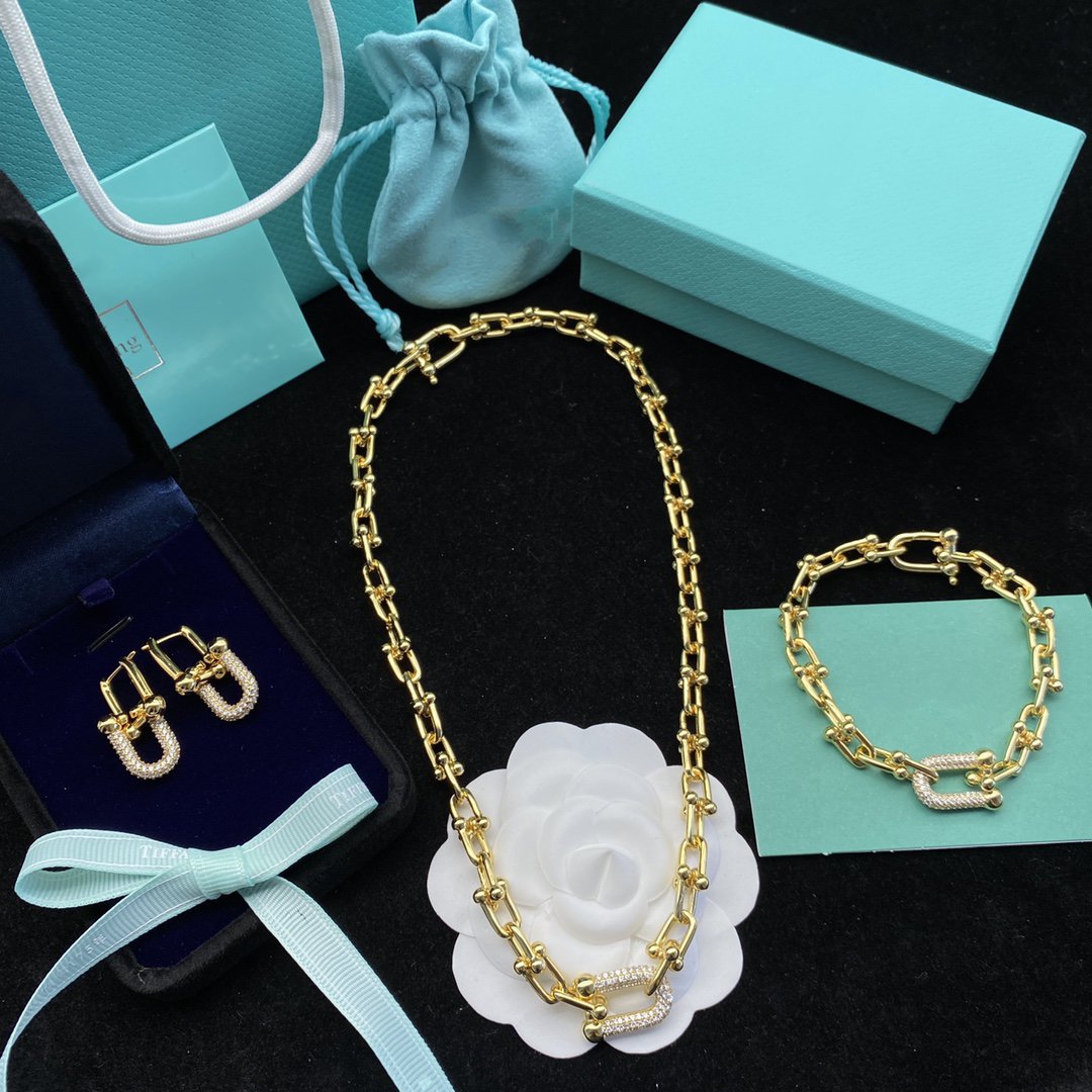 [Corinne]HARDWEAR LINK DIAMOND GOLD EARRINGS