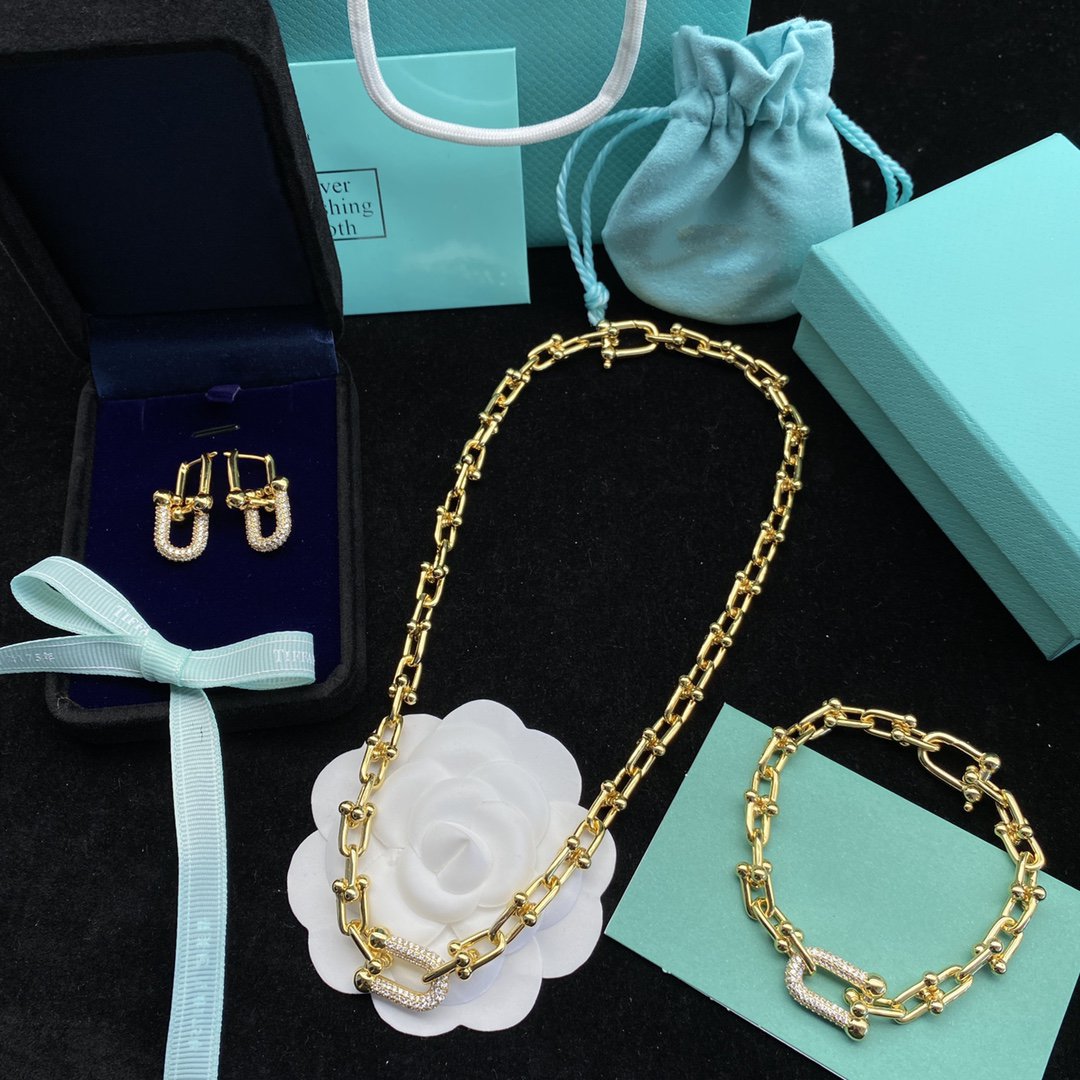 [Corinne]HARDWEAR LINK DIAMOND GOLD EARRINGS