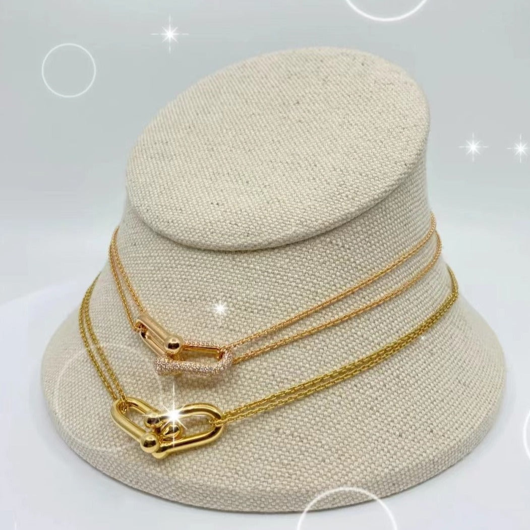 [Corinne]HARDWEAR GOLD DOUBLE LINK NECKLACE