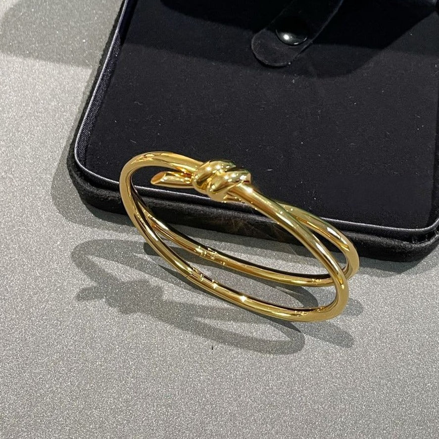 [Corinne]KNOT DOUBLE ROW GOLD BRACELET