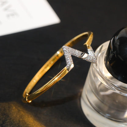[⭐Corinne]VOLTE UPSITE DOWN GOLD DIAMOND BRACELET