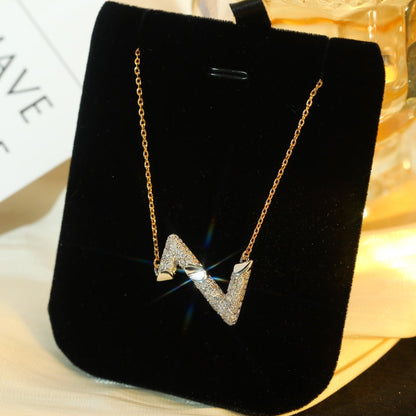 [⭐Corinne]VOLT SILVER DIAMOND PEDANT NECKLACE