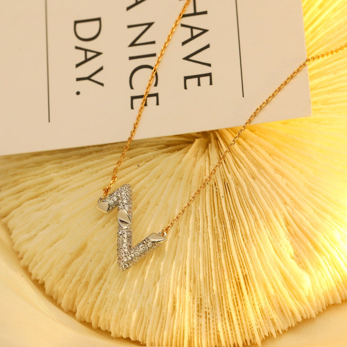 [⭐Corinne]VOLT SILVER DIAMOND PEDANT NECKLACE