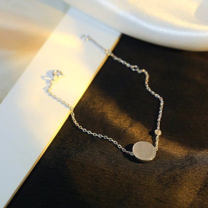 [⭐Corinne]SUN MOTIF PINK MOP SILVER BRACELET