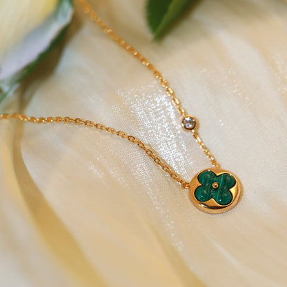[⭐Corinne]SUN PEDANT PINK GOLD 1 DIAMOND NECKLACE
