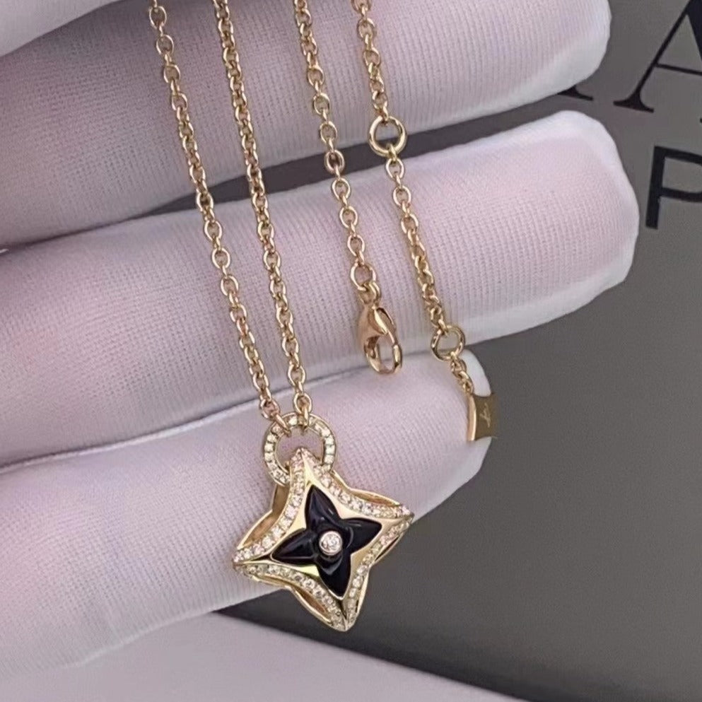 [⭐Corinne]STAR PEDANT PINK GOLD DIAMOND NECKLACE