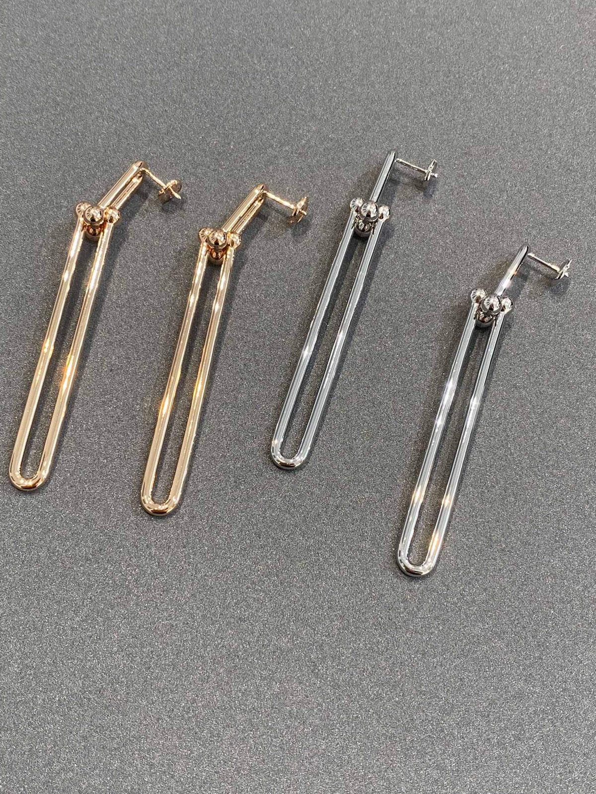 [Corinne]HARDWEAR DOUBLE LONG LINK EARRINGS