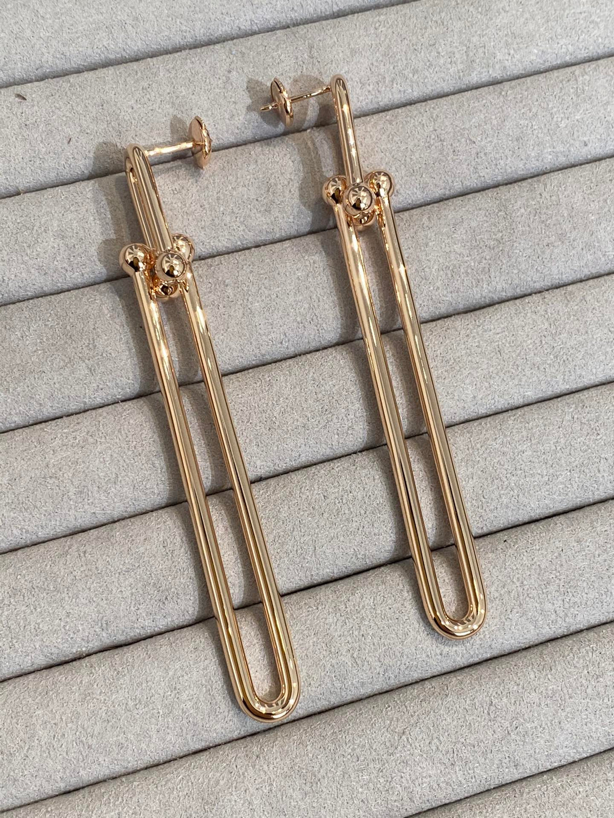 [Corinne]HARDWEAR DOUBLE LONG LINK EARRINGS