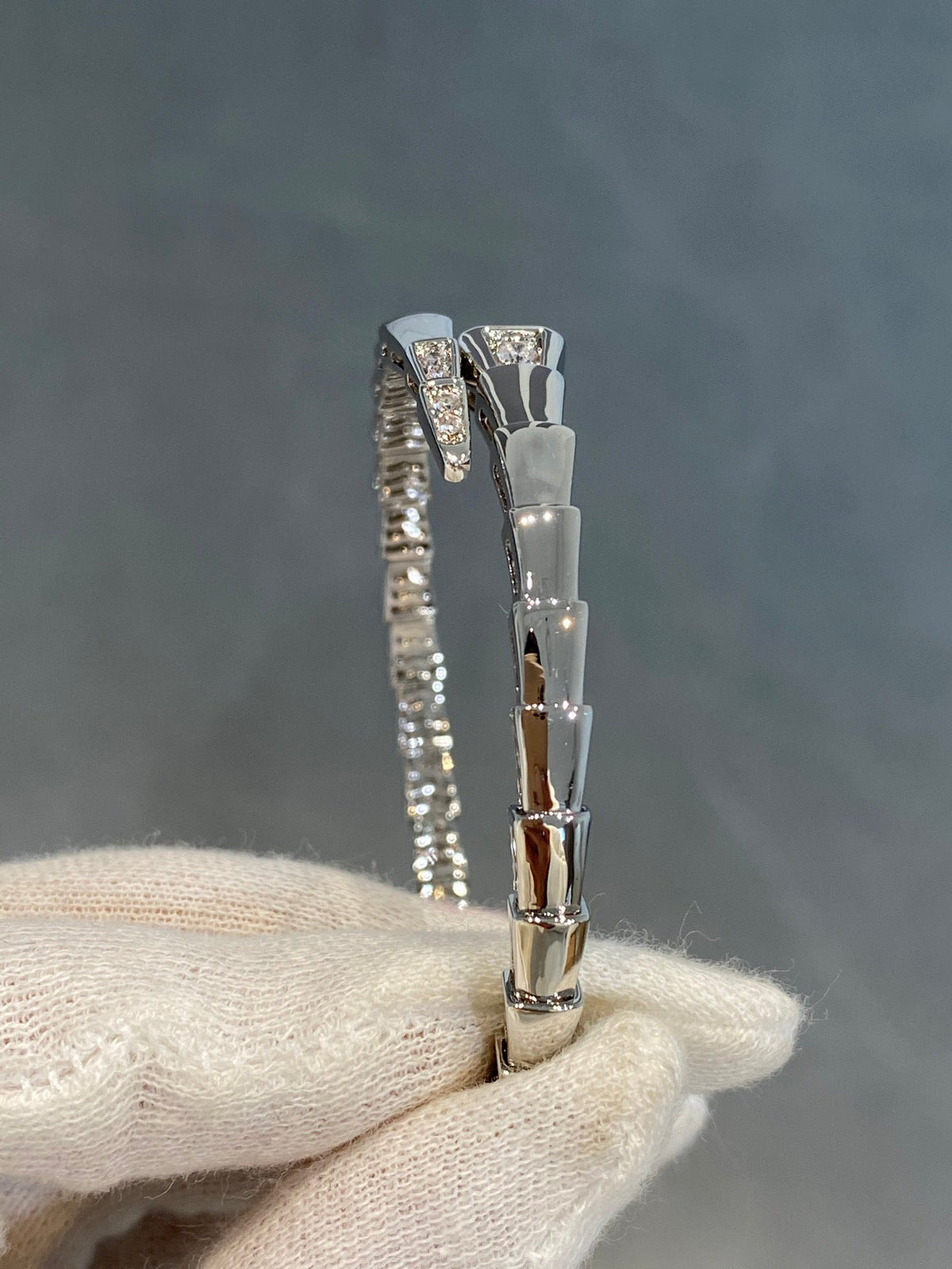 [⭐Corinne]SERPENTI BRACELET DIAMONDS SILVER