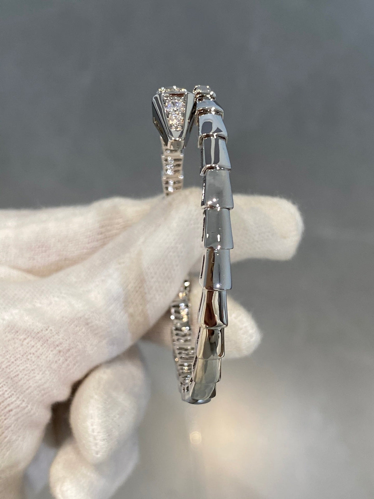 [⭐Corinne]SERPENTI BRACELET DIAMONDS SILVER