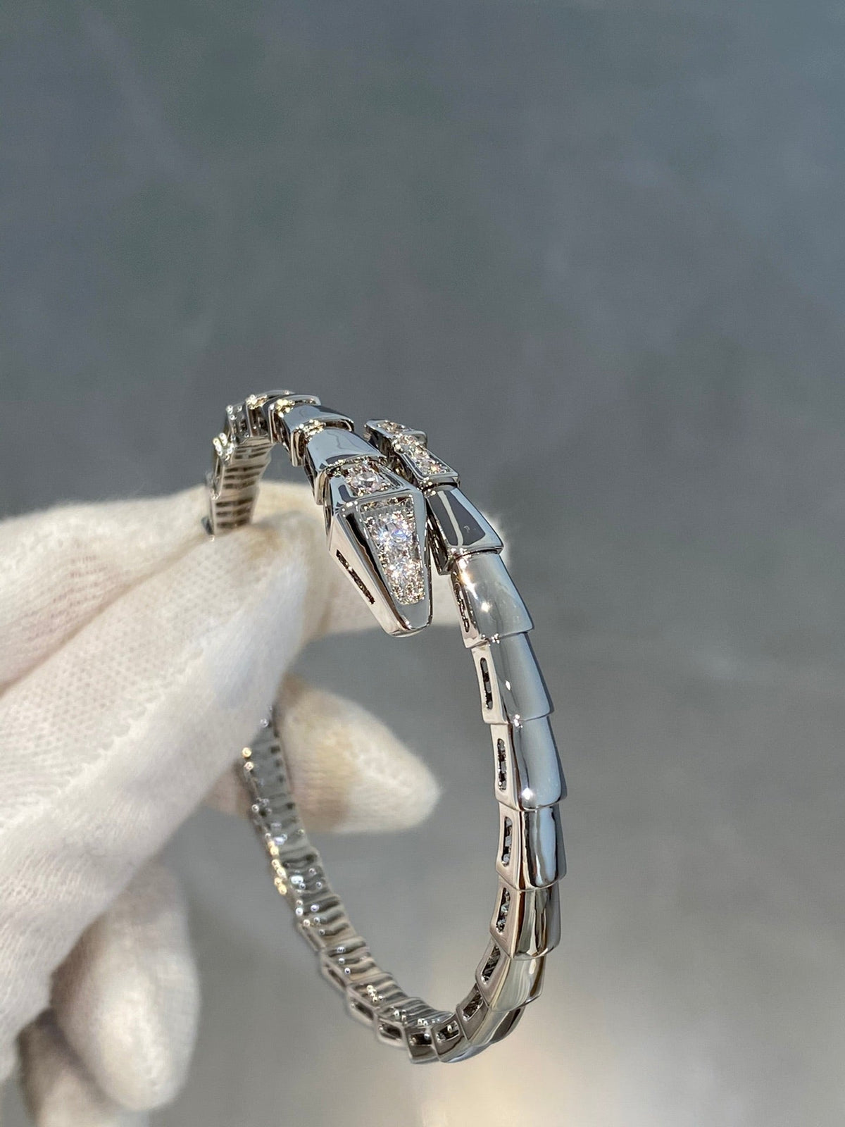 [⭐Corinne]SERPENTI BRACELET DIAMONDS SILVER