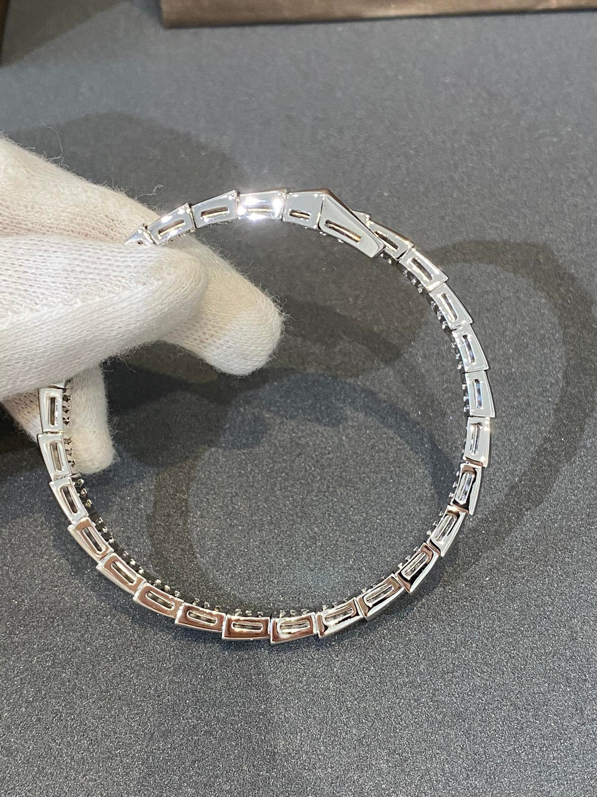 [⭐Corinne]SERPENTI BRACELET DIAMONDS SILVER